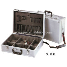 Алюминиевый чемодан с раскладными инструмент поддон и регулируемой отсеки внутри и с одной лямкой
